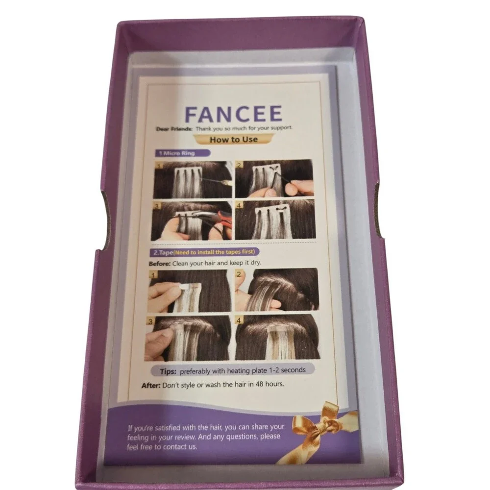 FANCEE Hair‎ Extensions Tape-In / Micro Ring Set Blonde Brown Ombre New in Box